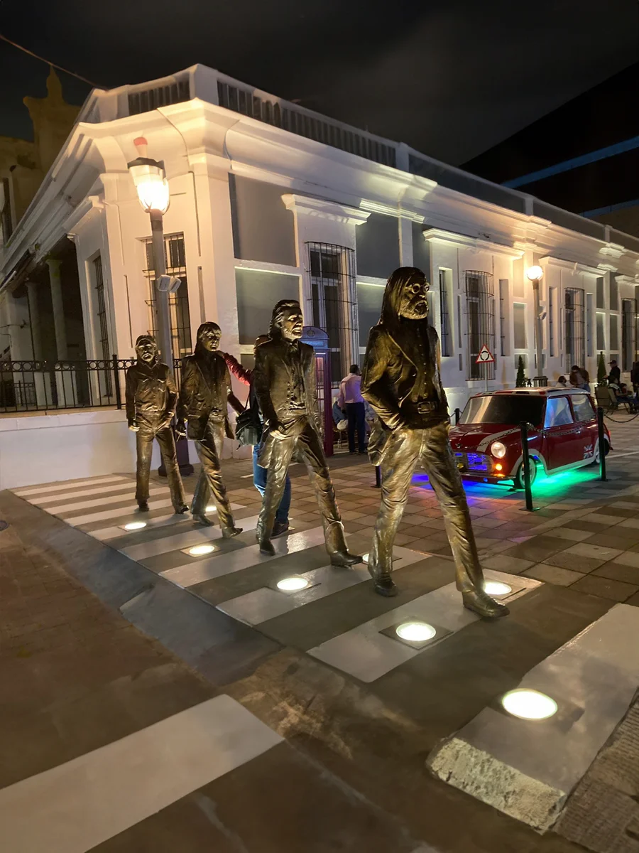 Statues of The Beatles in Liverpool Alley in the historic center of Mazatlán, Sinaloa